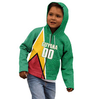 Guyana Basketball Custom Kid Hoodie Tropical Leaves Flag Style