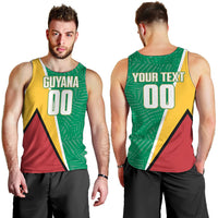Guyana Basketball Custom Men Tank Top Tropical Leaves Flag Style