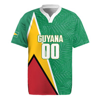 Guyana Basketball Custom Rugby Jersey Tropical Leaves Flag Style