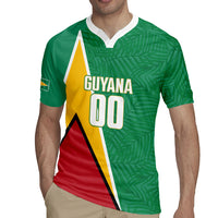 Guyana Basketball Custom Rugby Jersey Tropical Leaves Flag Style