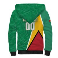 Guyana Basketball Custom Sherpa Hoodie Tropical Leaves Flag Style