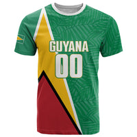 Guyana Basketball Custom T Shirt Tropical Leaves Flag Style