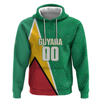 Guyana Basketball Custom Zip Hoodie Tropical Leaves Flag Style