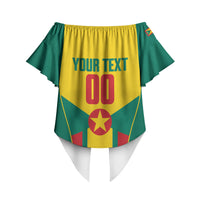 Grenada Basketball Custom Off Shoulder Wrap Waist Top Go Island of Spice