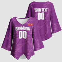 Bermuda Basketball Custom Kimono Sleeve Blouse Bermudian Map Sporty Style
