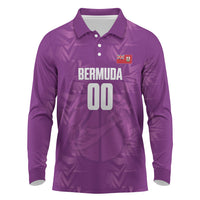 Bermuda Basketball Custom Long Sleeve Polo Shirt Bermudian Map Sporty Style