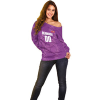 Bermuda Basketball Custom Off Shoulder Sweater Bermudian Map Sporty Style