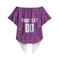 Bermuda Basketball Custom Off Shoulder Wrap Waist Top Bermudian Map Sporty Style