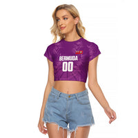 Bermuda Basketball Custom Raglan Cropped T Shirt Bermudian Map Sporty Style
