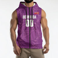 Bermuda Basketball Custom Sleeveless Zip Hoodie Bermudian Map Sporty Style
