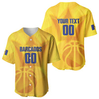 Barbados Basketball Custom Baseball Jersey Barbadian Trident Yellow Version