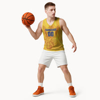 Barbados Basketball Custom Basketball Jersey Barbadian Trident Yellow Version