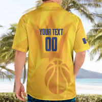 Barbados Basketball Custom Hawaiian Shirt Barbadian Trident Yellow Version