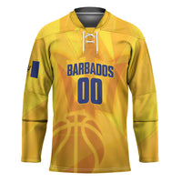 Barbados Basketball Custom Hockey Jersey Barbadian Trident Yellow Version