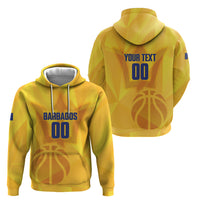 Barbados Basketball Custom Hoodie Barbadian Trident Yellow Version