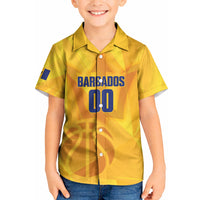 Barbados Basketball Custom Kid Hawaiian Shirt Barbadian Trident Yellow Version