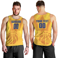 Barbados Basketball Custom Men Tank Top Barbadian Trident Yellow Version