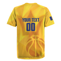 Barbados Basketball Custom Rugby Jersey Barbadian Trident Yellow Version