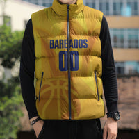 Barbados Basketball Custom Sleeveless Puffer Jacket Barbadian Trident Yellow Version