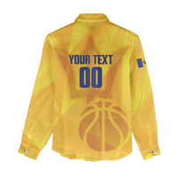 Barbados Basketball Custom Women Casual Shirt Barbadian Trident Yellow Version