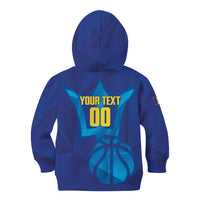 Barbados Basketball Custom Kid Hoodie Barbadian Trident Blue Version