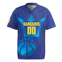 Barbados Basketball Custom Rugby Jersey Barbadian Trident Blue Version