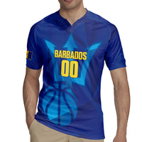 Barbados Basketball Custom Rugby Jersey Barbadian Trident Blue Version