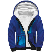 Barbados Basketball Custom Sherpa Hoodie Barbadian Trident Blue Version