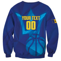 Barbados Basketball Custom Sweatshirt Barbadian Trident Blue Version