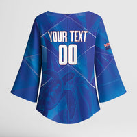 Cayman Islands Basketball Custom Kimono Sleeve Blouse Sea Turtle Sporty Style