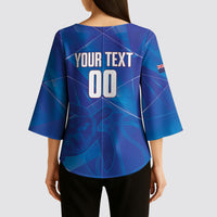 Cayman Islands Basketball Custom Kimono Sleeve Blouse Sea Turtle Sporty Style