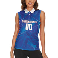 Cayman Islands Basketball Custom Women Sleeveless Polo Shirt Sea Turtle Sporty Style