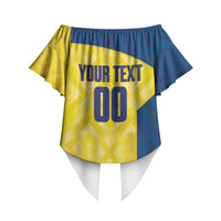 Saint Vincent and the Grenadines Basketball Custom Off Shoulder Wrap Waist Top Sporty Style