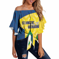 Saint Vincent and the Grenadines Basketball Custom Off Shoulder Wrap Waist Top Sporty Style