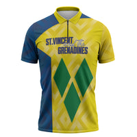 Saint Vincent and the Grenadines Basketball Custom Zipper Polo Shirt Sporty Style