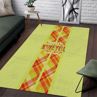 Bon Fete Kweyol Sent Lisi Area Rug Saint Lucia Creole Day Madras Motifs Yellow