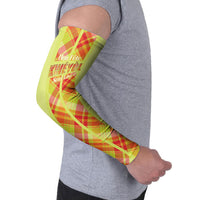 Personalized Bon Fete Kweyol Sent Lisi Arm Sleeves Saint Lucia Creole Day Madras Motifs Yellow