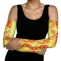 Personalized Bon Fete Kweyol Sent Lisi Arm Sleeves Saint Lucia Creole Day Madras Motifs Yellow