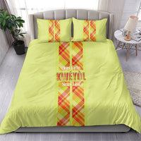 Bon Fete Kweyol Sent Lisi Bedding Set Saint Lucia Creole Day Madras Motifs Yellow