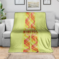 Bon Fete Kweyol Sent Lisi Blanket Saint Lucia Creole Day Madras Motifs Yellow