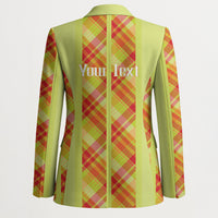 Personalized Bon Fete Kweyol Sent Lisi Blazer Saint Lucia Creole Day Madras Motifs Yellow