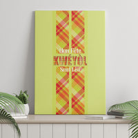 Bon Fete Kweyol Sent Lisi Canvas Wall Art Saint Lucia Creole Day Madras Motifs Yellow