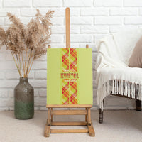 Bon Fete Kweyol Sent Lisi Canvas Wall Art Saint Lucia Creole Day Madras Motifs Yellow