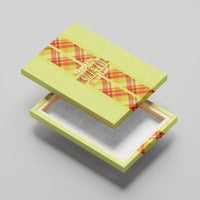 Bon Fete Kweyol Sent Lisi Canvas Wall Art Saint Lucia Creole Day Madras Motifs Yellow
