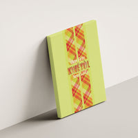 Bon Fete Kweyol Sent Lisi Canvas Wall Art Saint Lucia Creole Day Madras Motifs Yellow