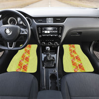 Personalized Bon Fete Kweyol Sent Lisi Car Mats Saint Lucia Creole Day Madras Motifs Yellow