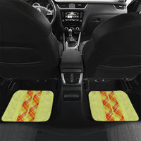 Personalized Bon Fete Kweyol Sent Lisi Car Mats Saint Lucia Creole Day Madras Motifs Yellow