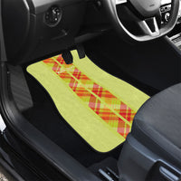 Personalized Bon Fete Kweyol Sent Lisi Car Mats Saint Lucia Creole Day Madras Motifs Yellow