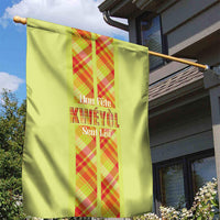 Bon Fete Kweyol Sent Lisi Garden Flag Saint Lucia Creole Day Madras Motifs Yellow