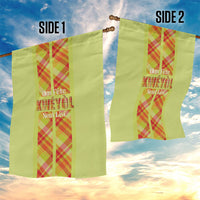 Bon Fete Kweyol Sent Lisi Garden Flag Saint Lucia Creole Day Madras Motifs Yellow